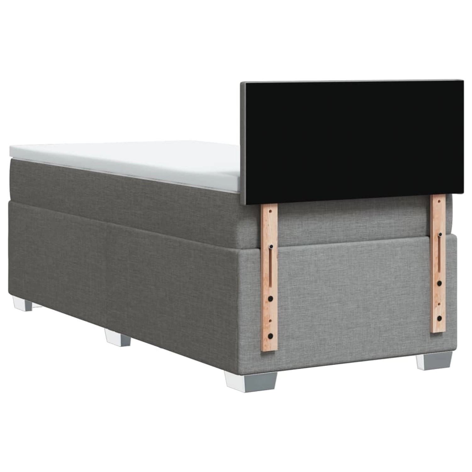 Hellgraues vidaXL Boxspringbett 80x200 cm mit Matratze und Kopfteil.