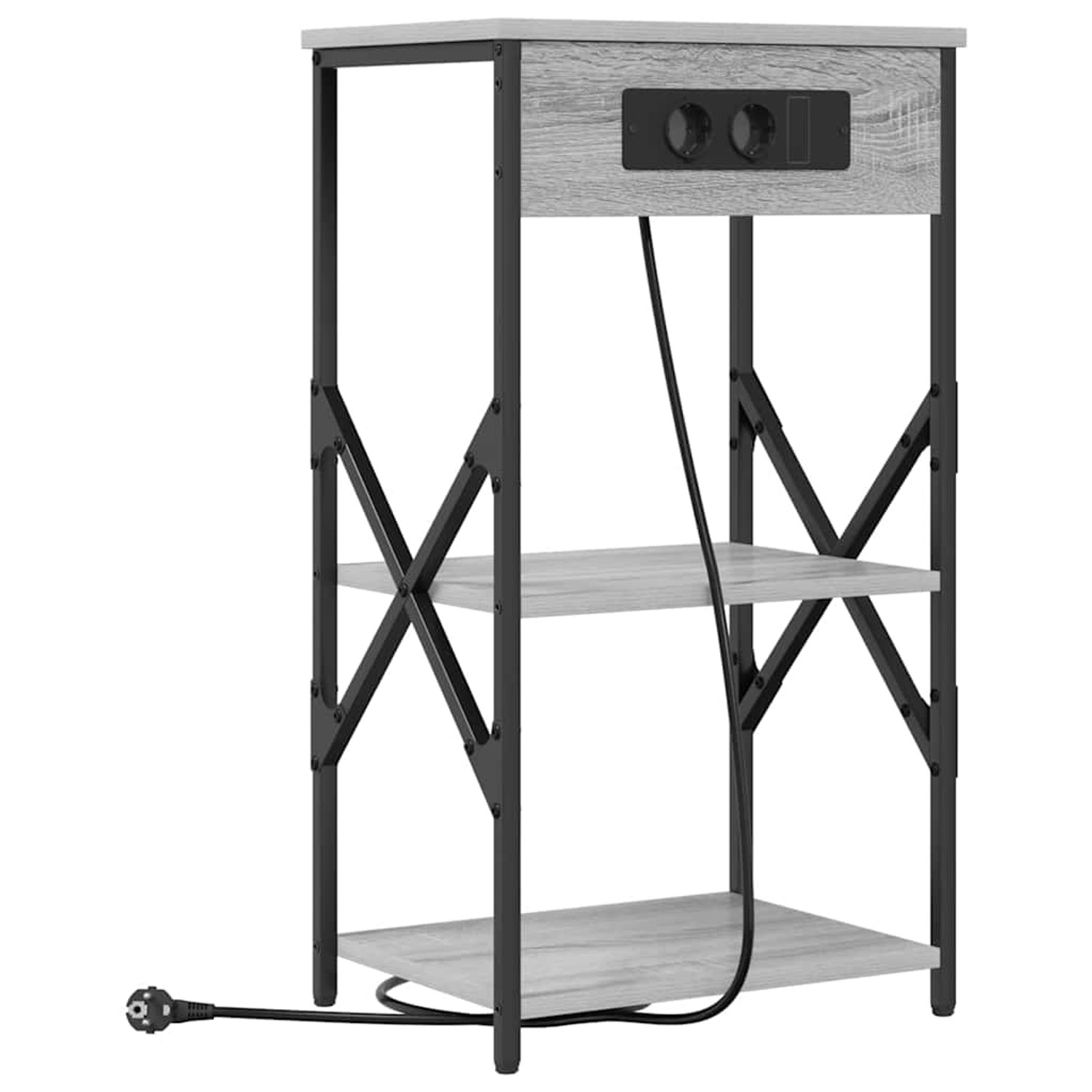 vidaXL Nachttisch mit Regal Grau Sonoma 41 x 31 x 76 cm Holzwerkstoff 85953 günstig online kaufen