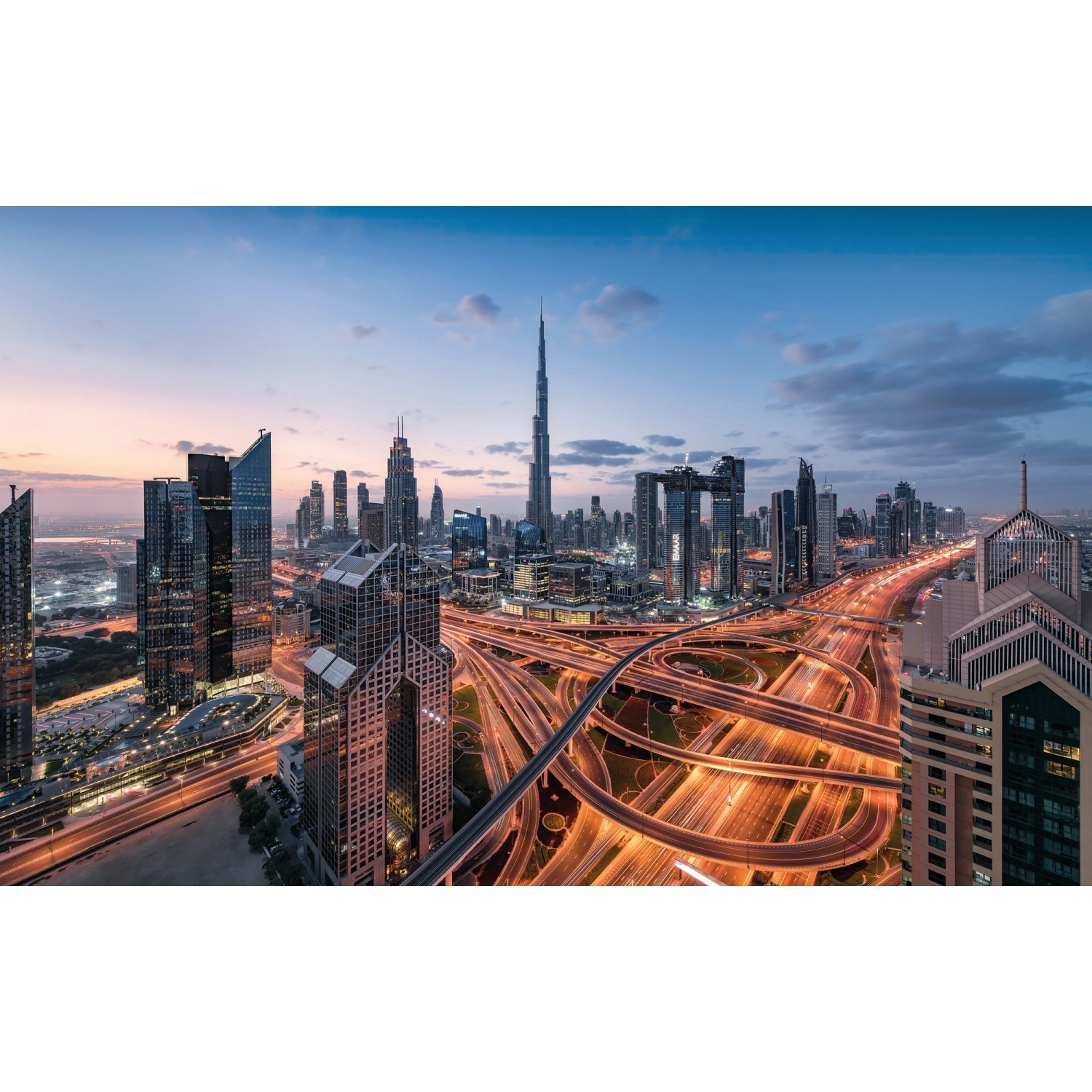 Sanders & Sanders Fototapete Dubai Blau Grau und Beige 450 x 280 cm 612700 günstig online kaufen