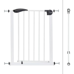 Weißes ECD Germany Türschutzgitter (70-75cm) für Kinder und Haustiere, Montage ohne Bohren.