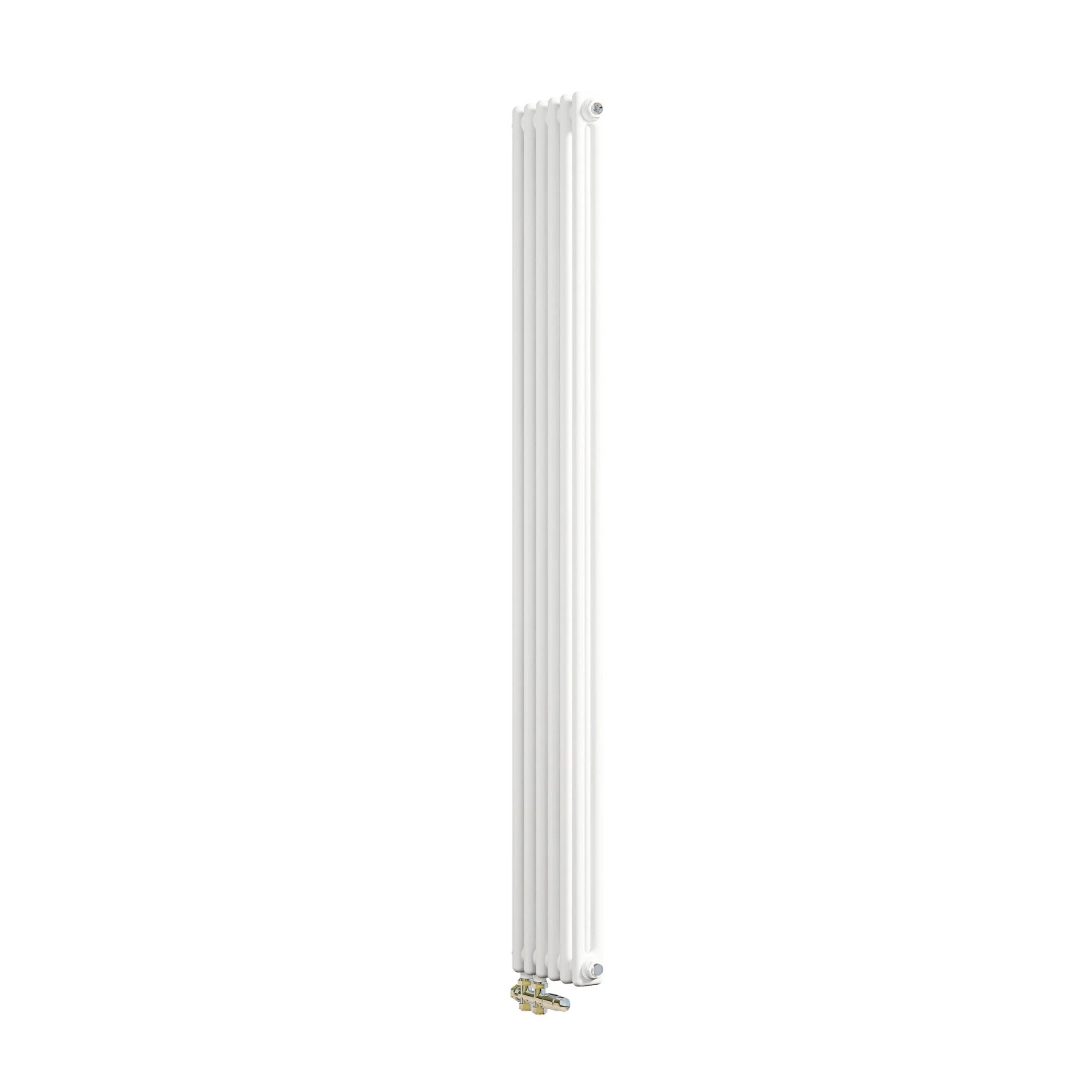 AICA Traditioneller Heizkörper 1800 x 290 mm Gusseisenstil 2 Spalten mit Seitenanschluss Weiß 850W