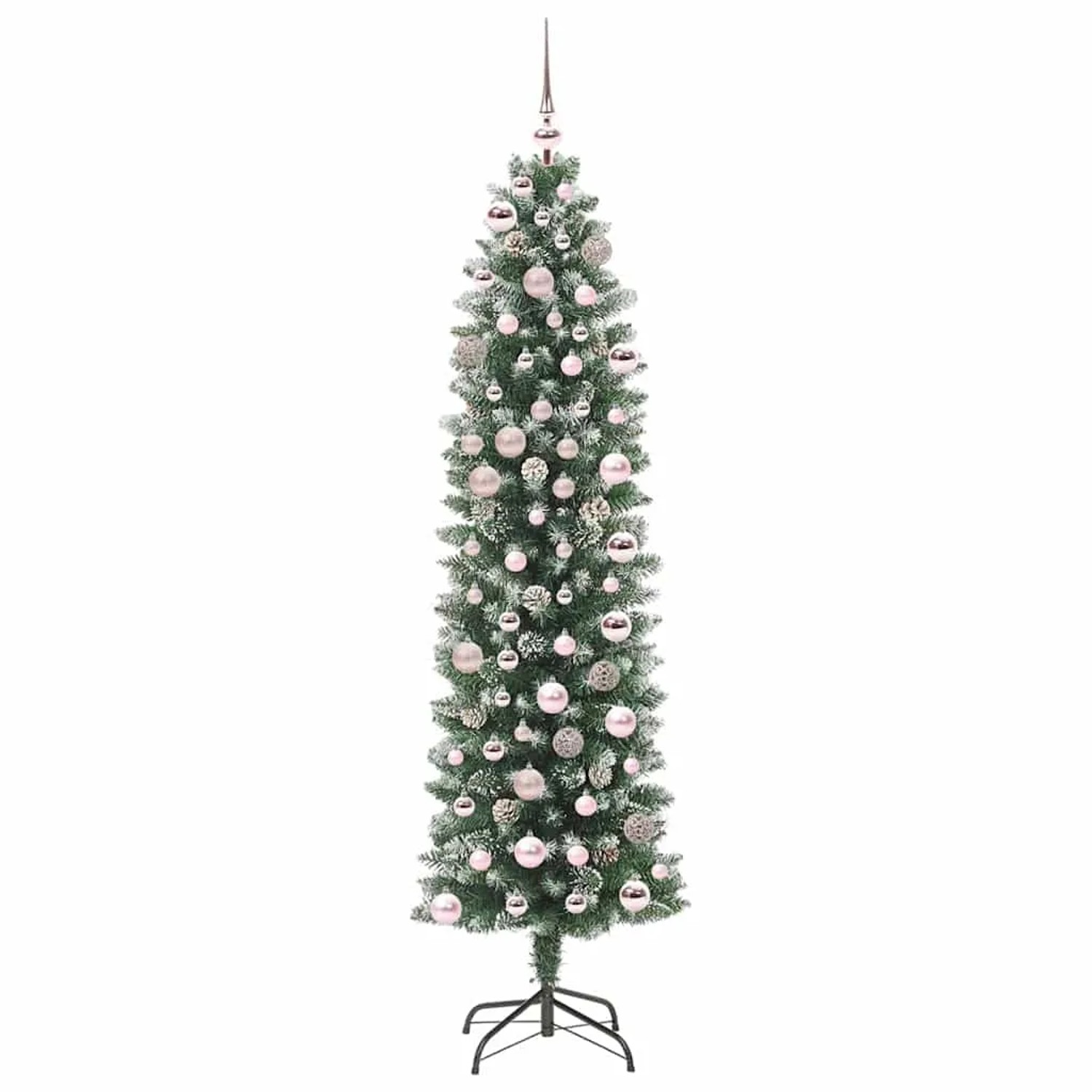 vidaXL Künstlicher Schlanker Weihnachtsbaum Grün und Weiß 180 cm 3395295