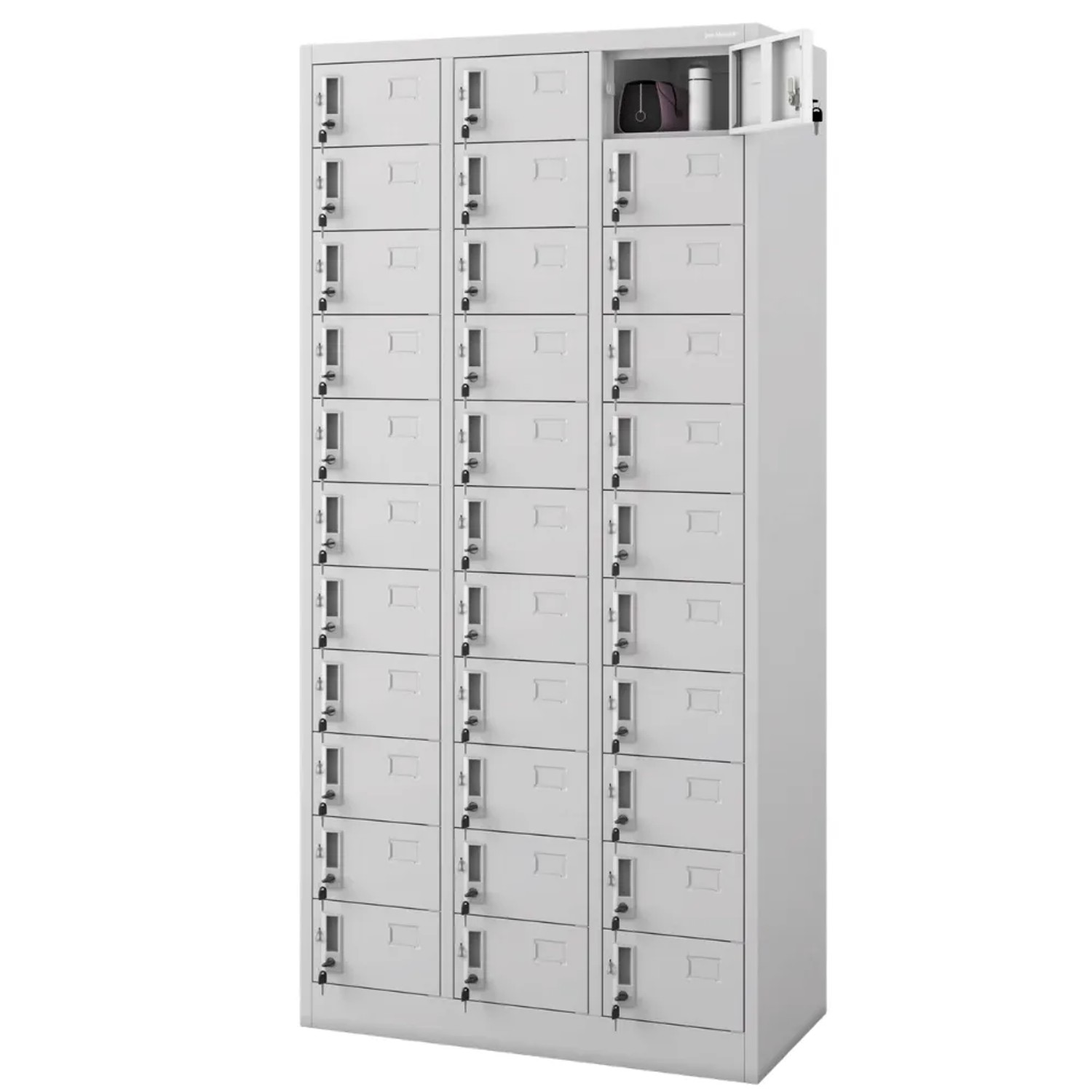 JAN NOWAK Schließfachschrank Spind OLIVER 33 Fächer 185 x 90 x 45 cm Grau