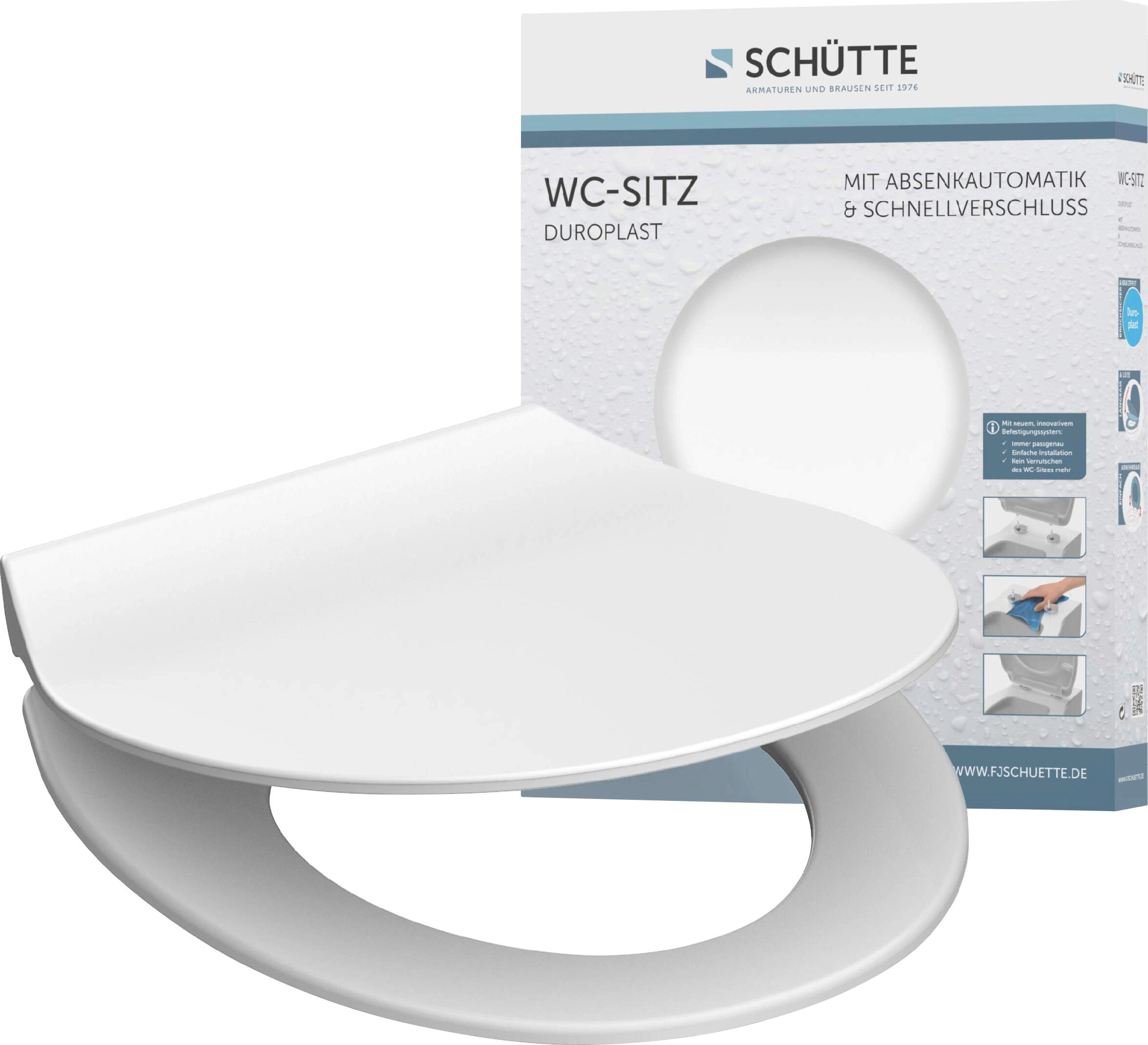Schütte WC-Sitz Slim White mit & bei kaufen Duroplast Schnellverschluss Absenkautomatik OBI