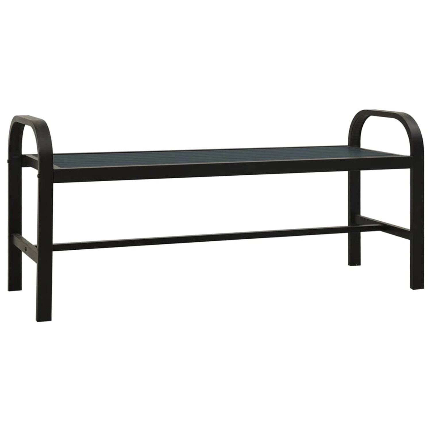 Gartenbank 124,5 Cm Stahl Und Wpc Schwarz günstig online kaufen