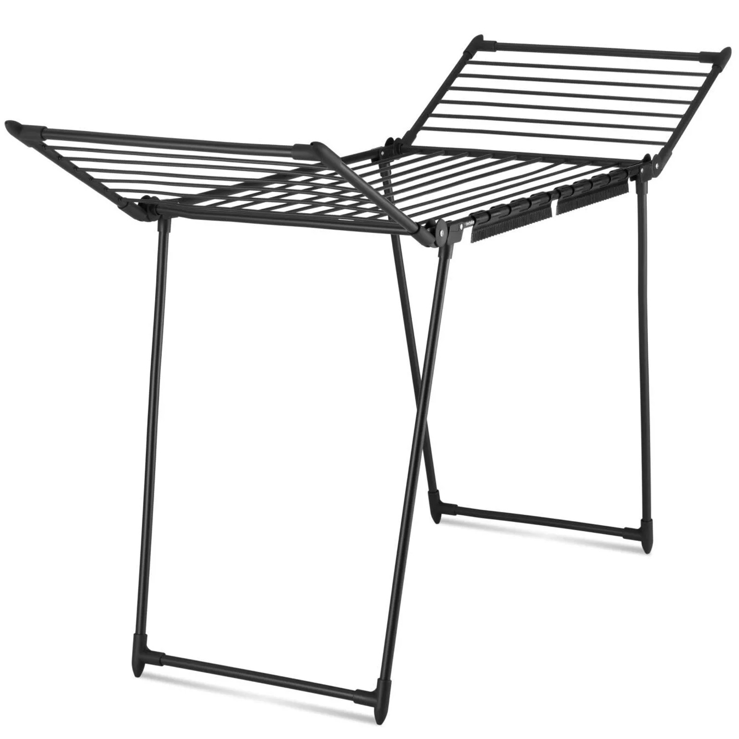 Tectake Wäscheständer Life  Schwarz Klappbar 18 M Trockenlänge 60 x 176 x 104 cm