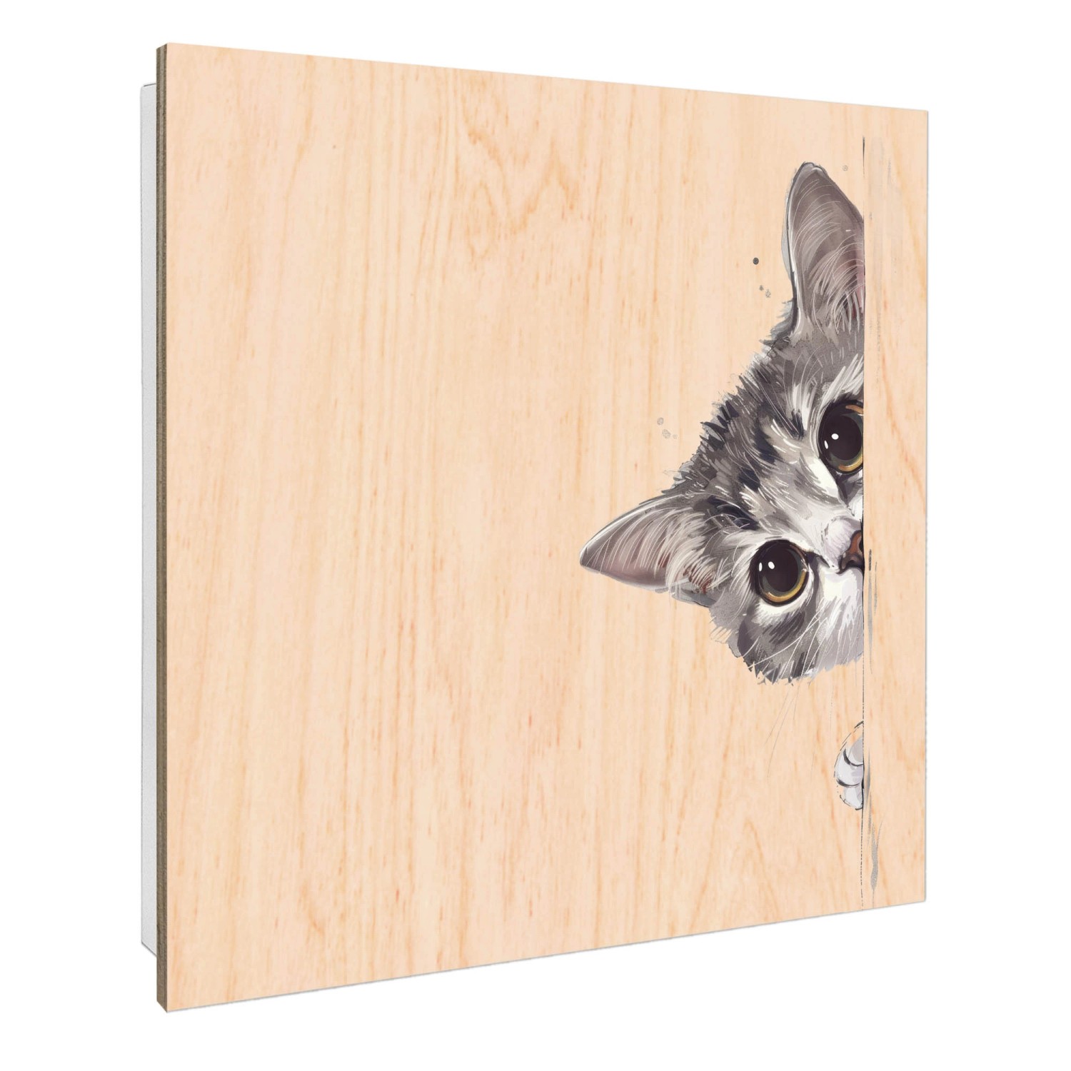 Banjado Schlüsselkasten mit Holzfront 30x30cm Weiß Scharnier Links 50 Haken günstig online kaufen