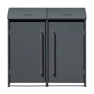 Westmann Mülltonnenbox Moderna für 2 Tonnen (je 240 l) in Anthrazit. Aufbewahrungsbox aus Stahl mit Griffen.