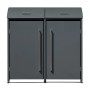 Westmann Mülltonnenbox Moderna für 2 Tonnen (je 240 l) in Anthrazit. Aufbewahrungsbox aus Stahl mit Griffen.