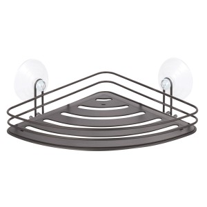 MSV Eckregal Kery, mattschwarz, Stahl, mit Saugnäpfen zur einfachen Montage ohne Bohren.