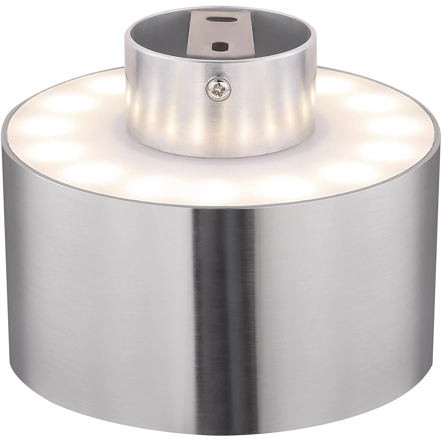 Moderne LED-Deckenleuchte Jenny von Globo, Aluminium Nickel Optik.