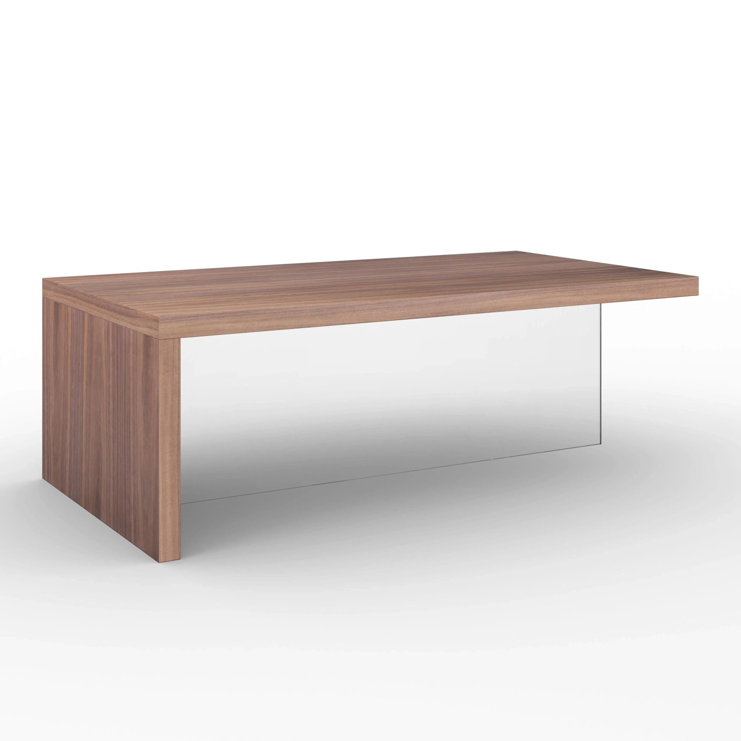 Bessagi Home Couchtisch Nayla Walnussfarben MDF/Glas