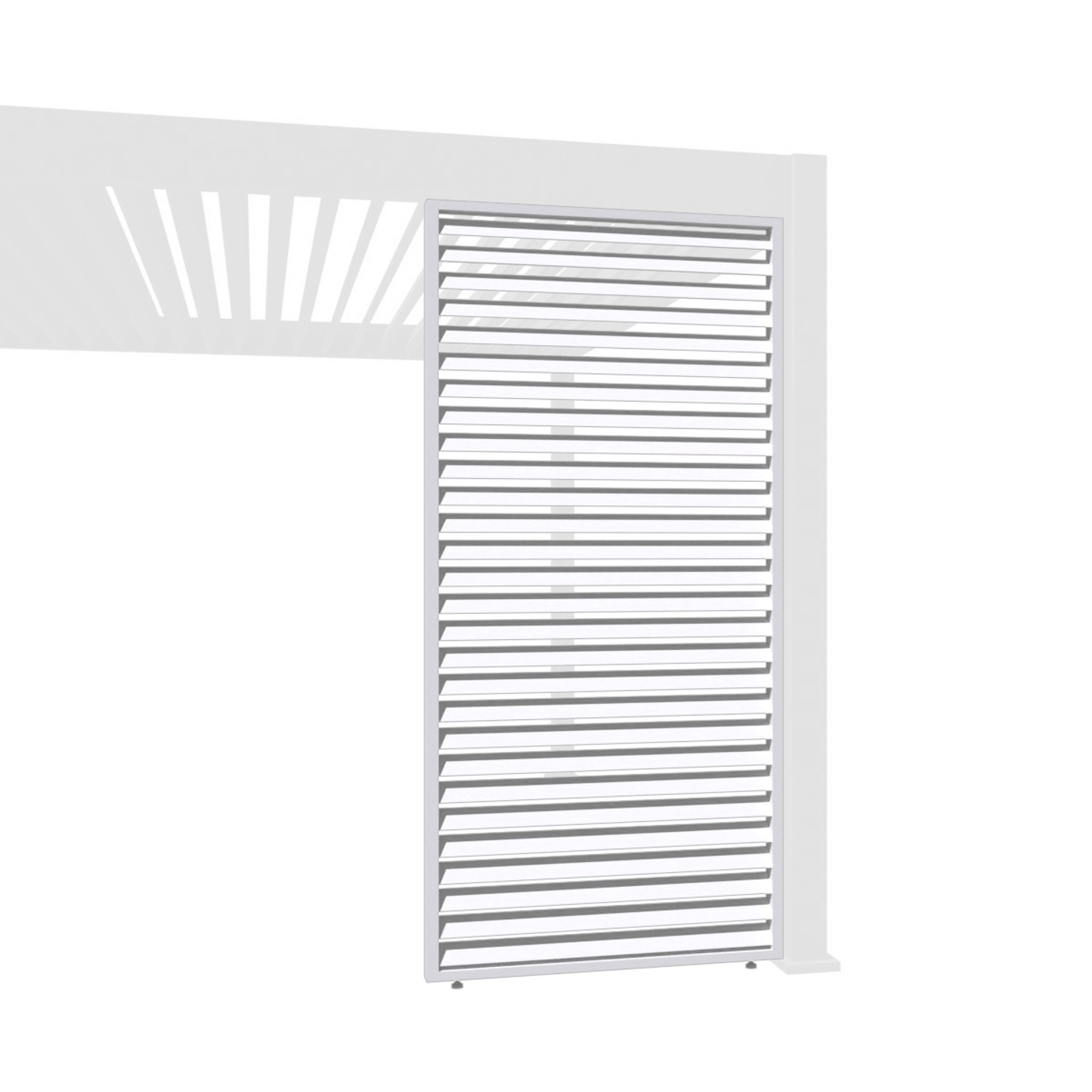 Weide Horizontale Lamellenwand für Weide Pergola 1,23m in Weiß aus Aluminium