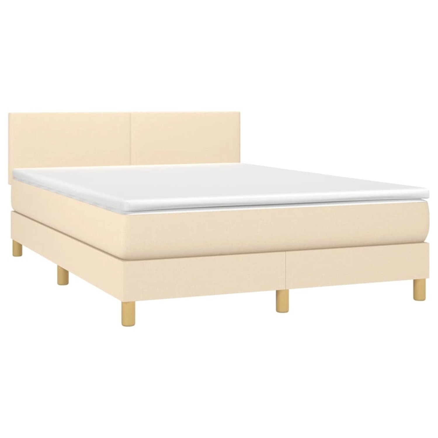 vidaXL Boxspringbett mit Matratze & LED Creme 140x200 cm Stoff 3133562 günstig online kaufen