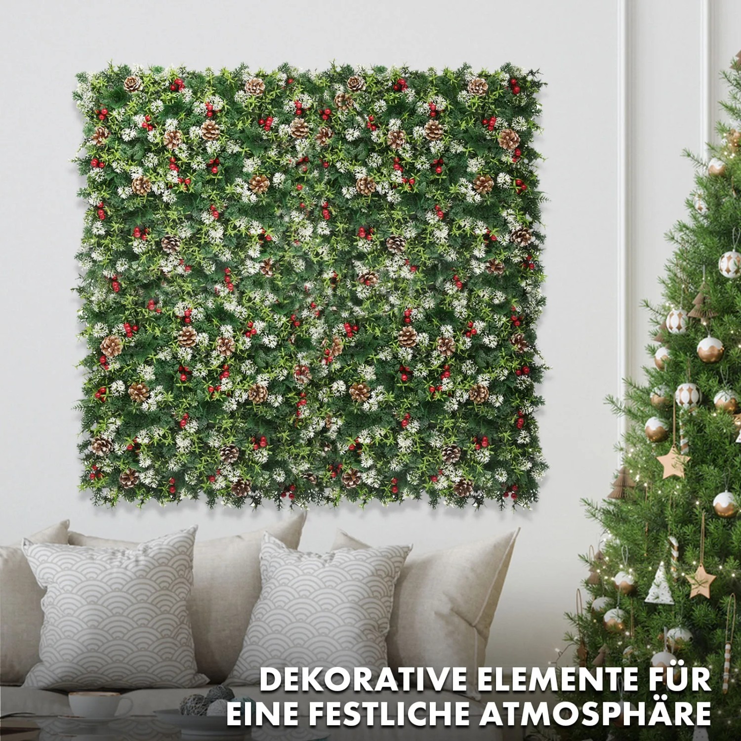 KARAT Weihnachtliche Kunstpflanzenwand 50 x 50 cm kaufen bei OBI