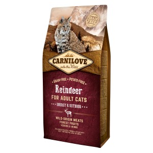 Carnilove Katzen-Trockenfutter Adult Reindeer, 6kg Packung für ausgewachsene Katzen.