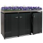 Proregal 3er-Mülltonnenverkleidung Mit Pflanzkasten HxBxT 125x196x84 cm Anthrazit Mülltonne 75kg_2