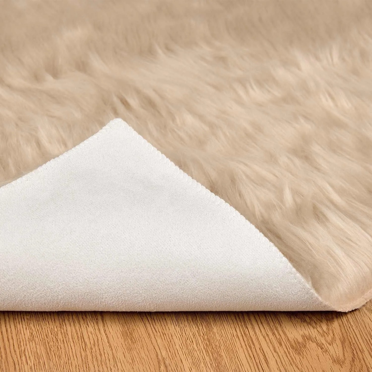 vidaXL Kunstschaffell Teppich Tafalla Beige 80 x 250 cm Polyester 42021480_6