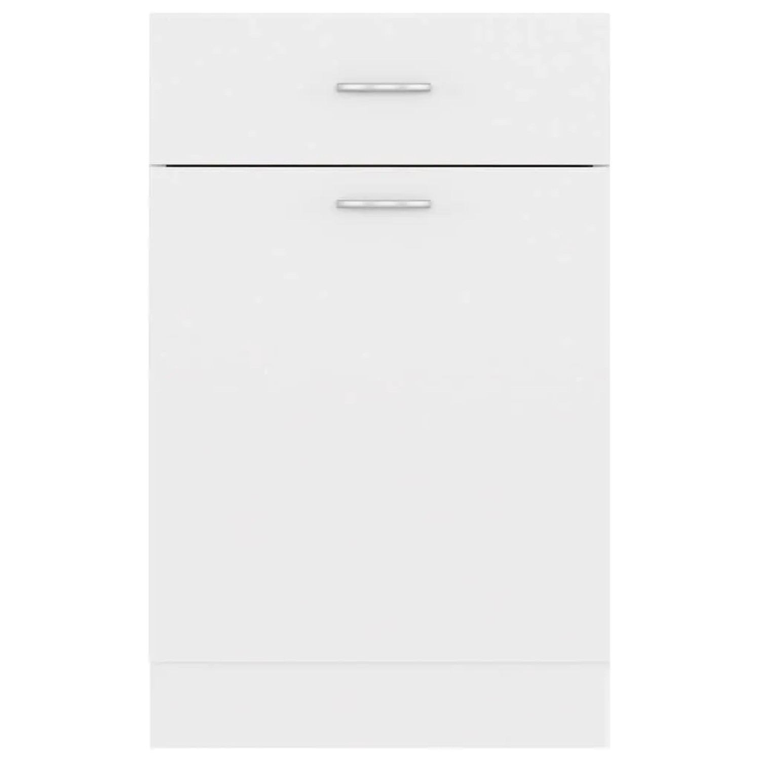 Weißer vidaXL Schubunterschrank (50x46x81,5 cm) aus Holzwerkstoff für die Küche.