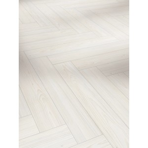 Parador Vinylboden Fischgrät Lärche Apollo Weiß mit Naturstruktur, verlegt.