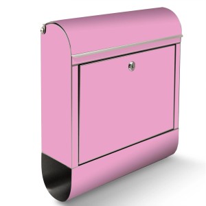 Banjado Briefkasten aus Edelstahl, rosa mit Rosen Motiv und Zeitungsfach.