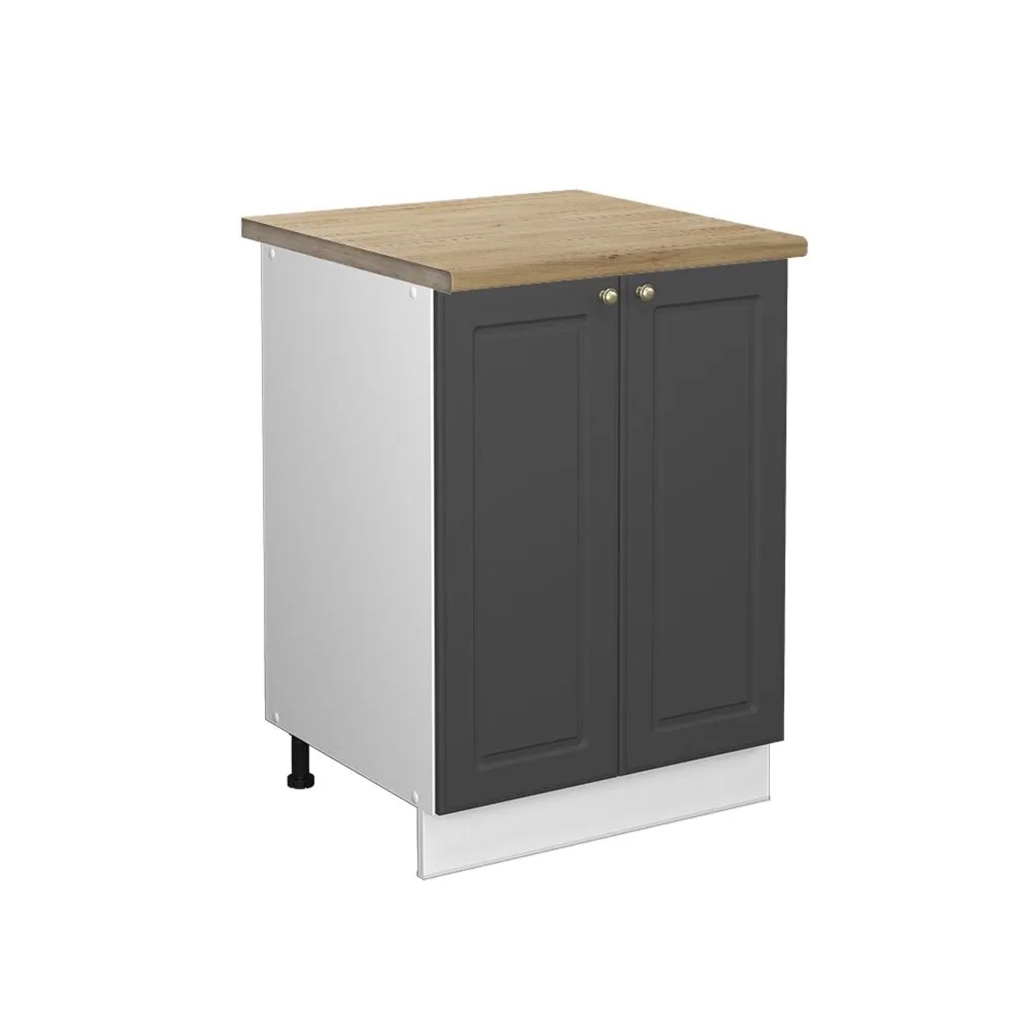 Vicco Küchenunterschrank Fame-Line Anthrazit-Gold Weiß 60 cm AP Eiche