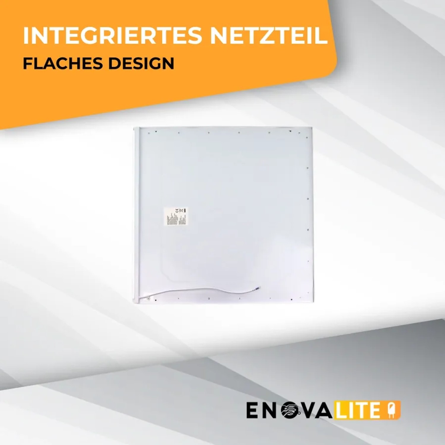 ENOVALITE LED Panel 60x60cm, Aufputz Deckenleuchte, ultraflaches Design, integriertes Netzteil.