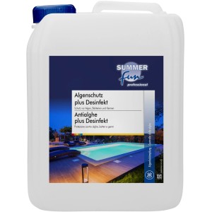 Summer Fun Algenschutzmittel 5L zur Pool Desinfektion gegen Algen, Bakterien und Keime.