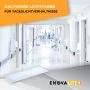 ENOVALITE LED-Panel 120x30 im Einsatz: Kaltweißes Licht in Flur mit medizinischem Personal. Büro-Einbauleuchte.
