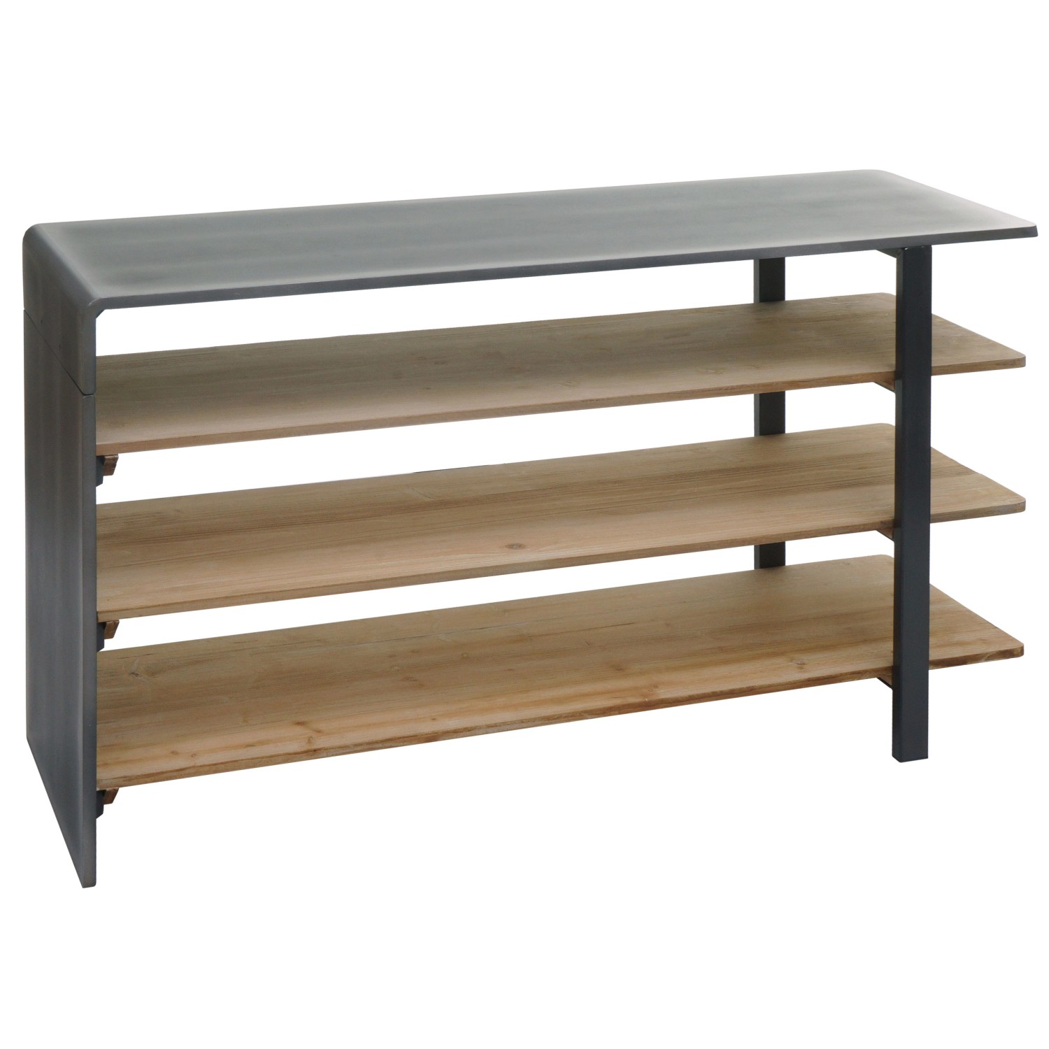 BERLINLODGE Regal HxBxT 72x119x40cm Massiv-Holz Industrial Natur Mit Metall günstig online kaufen
