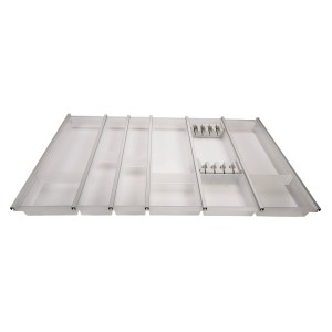 SOTECH Cuisio Besteckeinsatz 900 mm Höhe 55 mm Transluzent Weiß mit Messerblock