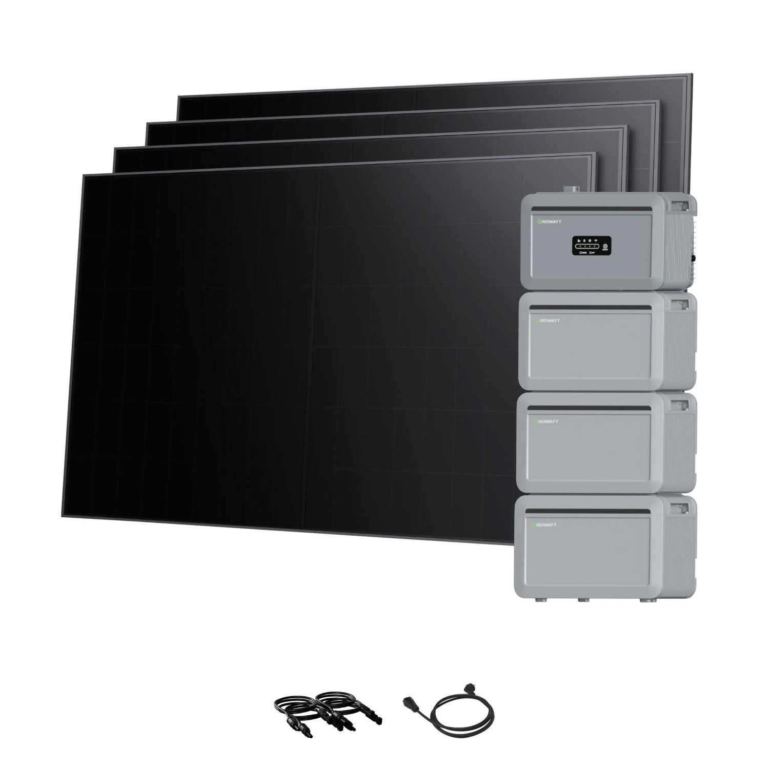 Growatt Balkonkraftwerk Set NEXA 2000 Speicher 8192 Wh mit 1920 W BC-Modulen Full-Black