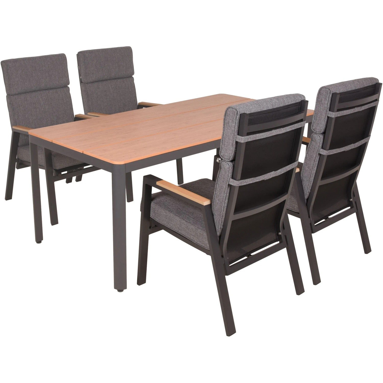 Garden Pleasure Tischgruppe Barletta Schwarz 5-teilig