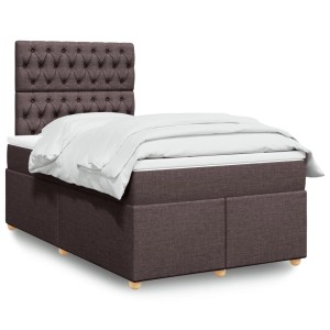 vidaXL Boxspringbett mit Matratze Dunkelbraun 120x200 cm Stoff 3293557