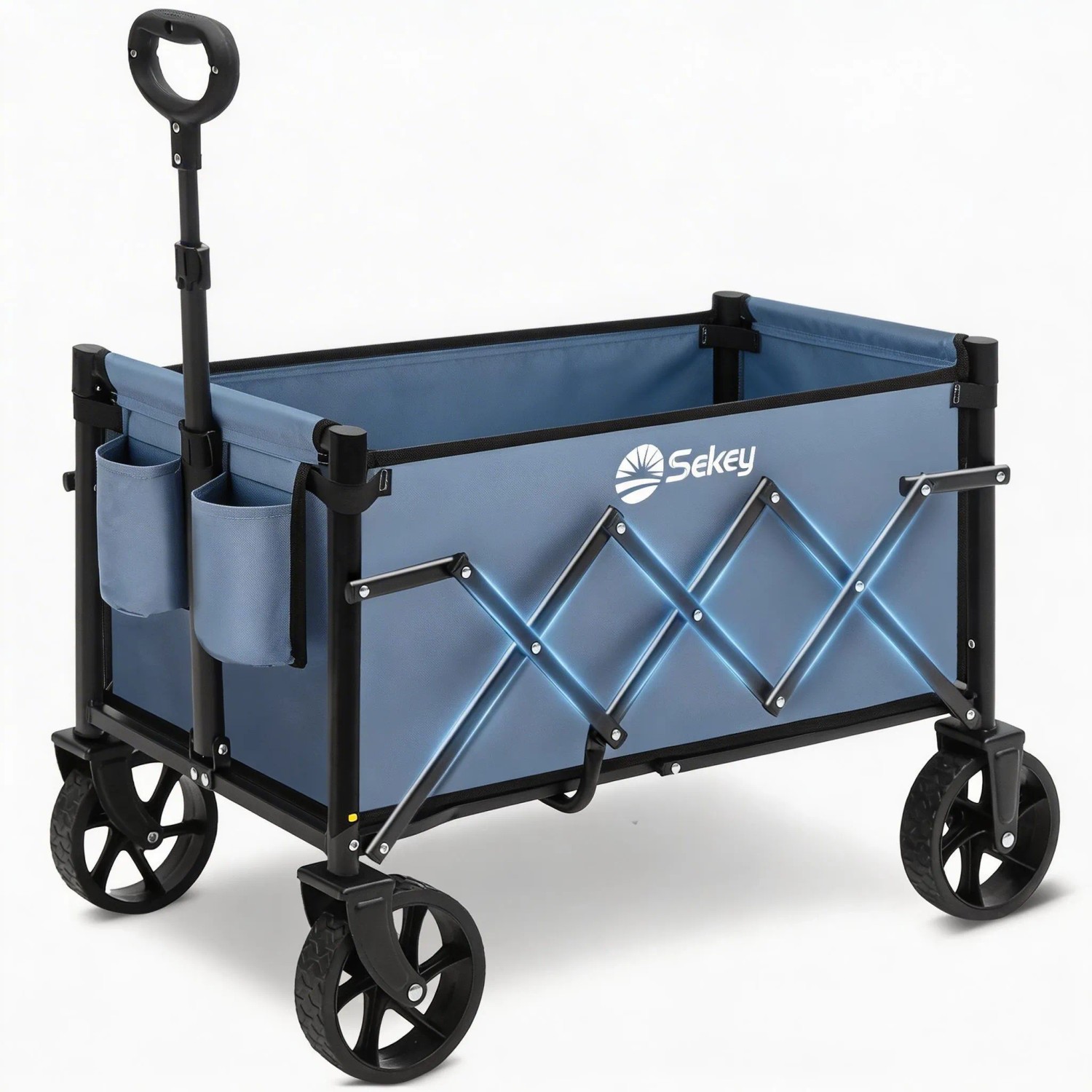 Sekey Bollerwagen Faltbar Klein 80KG Blau
