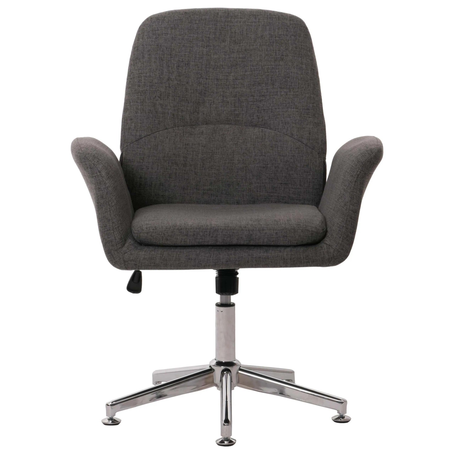 Proregal Konferenzstuhl HxBxT 97x75x75 cm Sitzhöhe 48cm Dunkelgrau Besucherstuhl Stuhl Polsterstuhl Drehbar Höhenverstel...