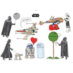 Komar Star Wars Wandsticker: Darth Vader, R2-D2, X-Wing und mehr. Deko für Kinderzimmer.