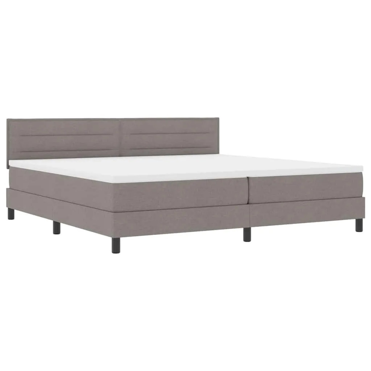 vidaXL Boxspringbett mit Matratze mit LED Taupe 200 x 200 cm Stoff 3342160