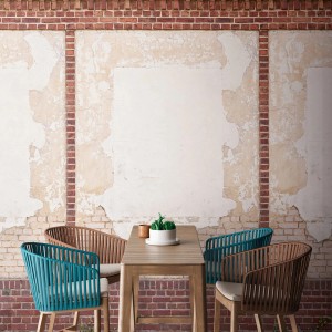 PROFHOME Fototapete Ziegelstein braun, beige, rot, creme. Steinoptik für Wohnzimmer, Küche, Flur.
