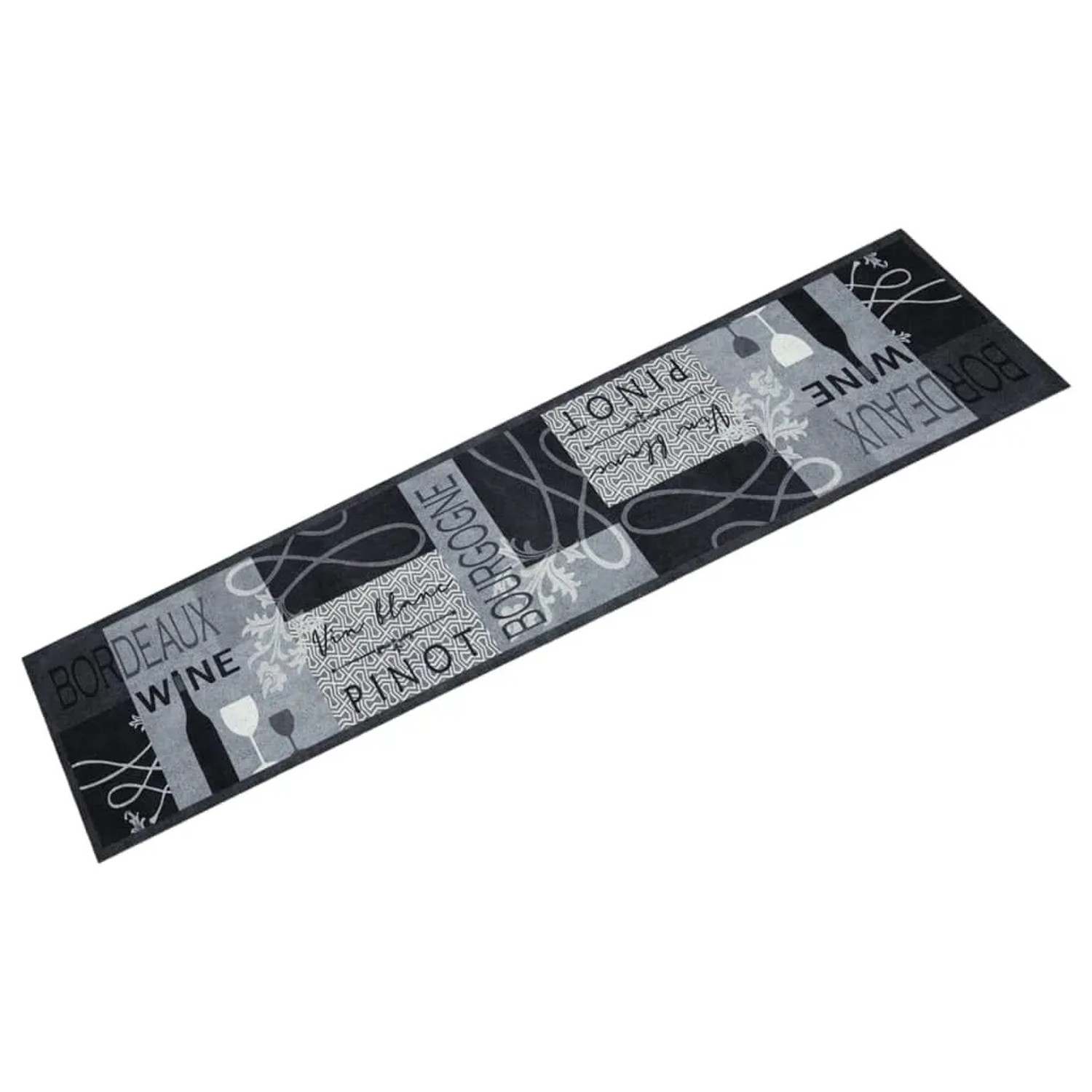 vidaXL Küchenteppich Waschbar Wein Grau 60x300 cm Samt 4005601