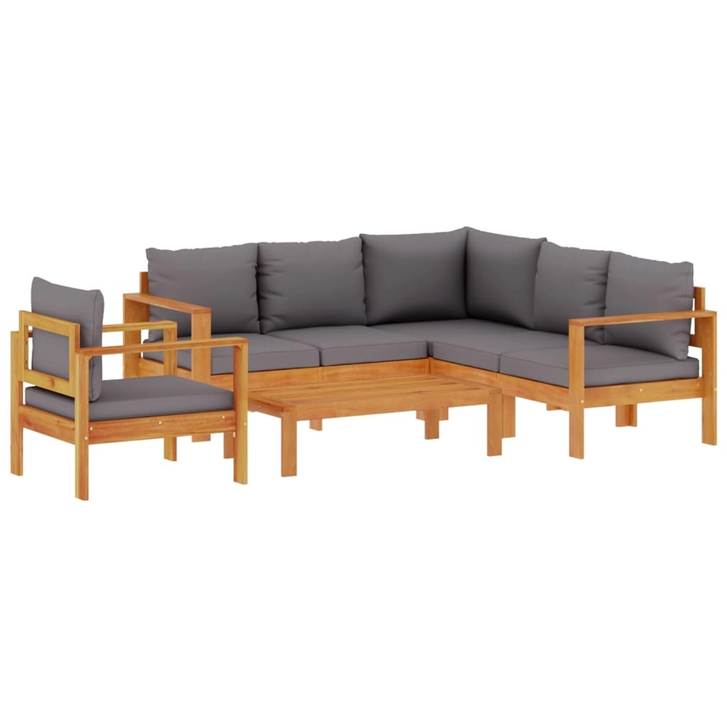 vidaXL 5-Tlg Garten-Sofagarnitur mit Kissen Massivholz Akazie 3214862 günstig online kaufen