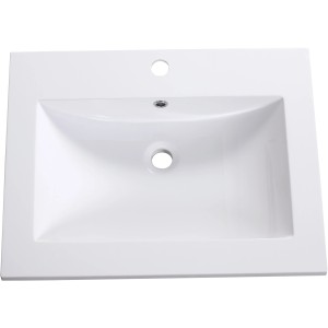 Sanotechnik Stella Einbauwaschbecken, 60 cm, Weiß, aus Mineralguss.