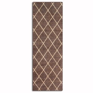 Brauner KARAT Teppichläufer Cosenza mit Rautenmuster, 80x200 cm.