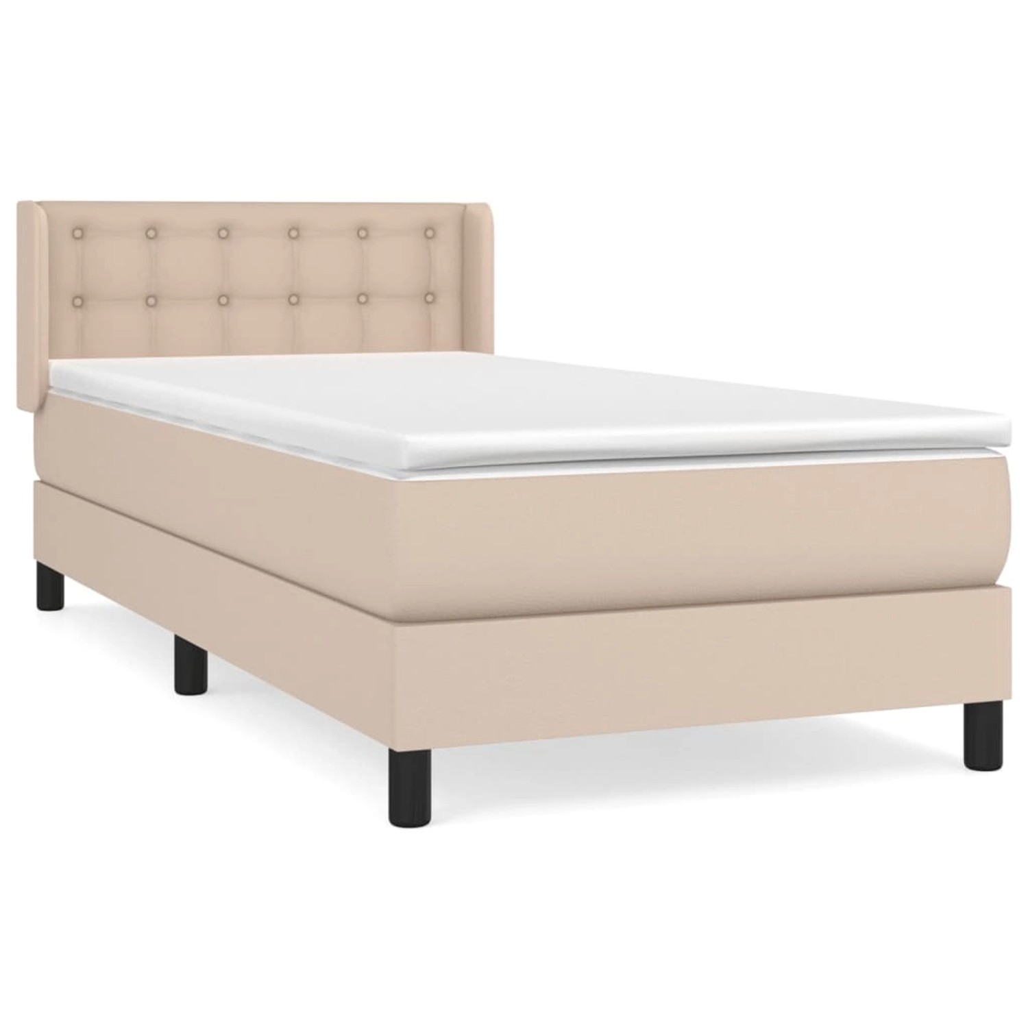 vidaXL Boxspringbett mit Matratze Cappuccino-Braun 80x200cm Kunstleder 3130 günstig online kaufen