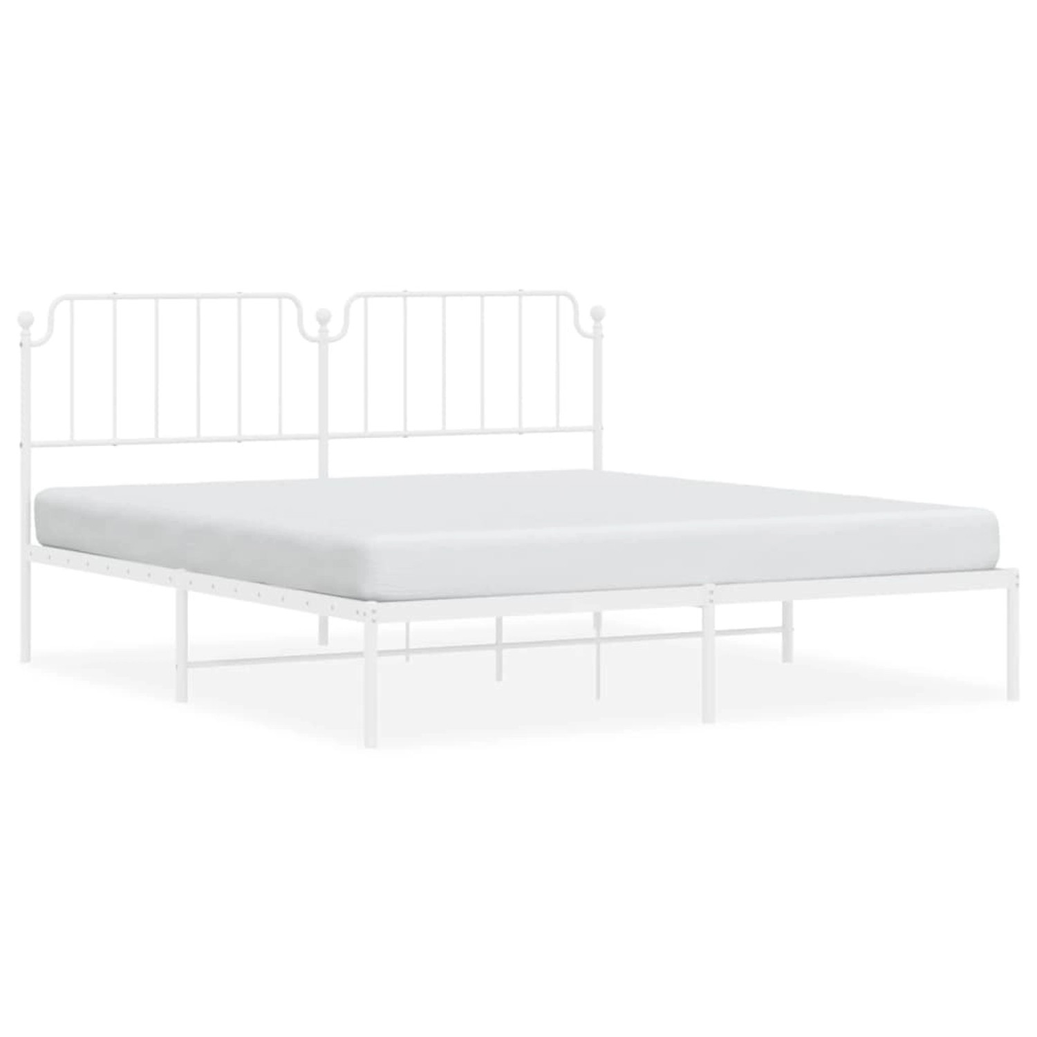 vidaXL Bettgestell mit Kopfteil Metall Weiß 180x200 cm 373940 günstig online kaufen