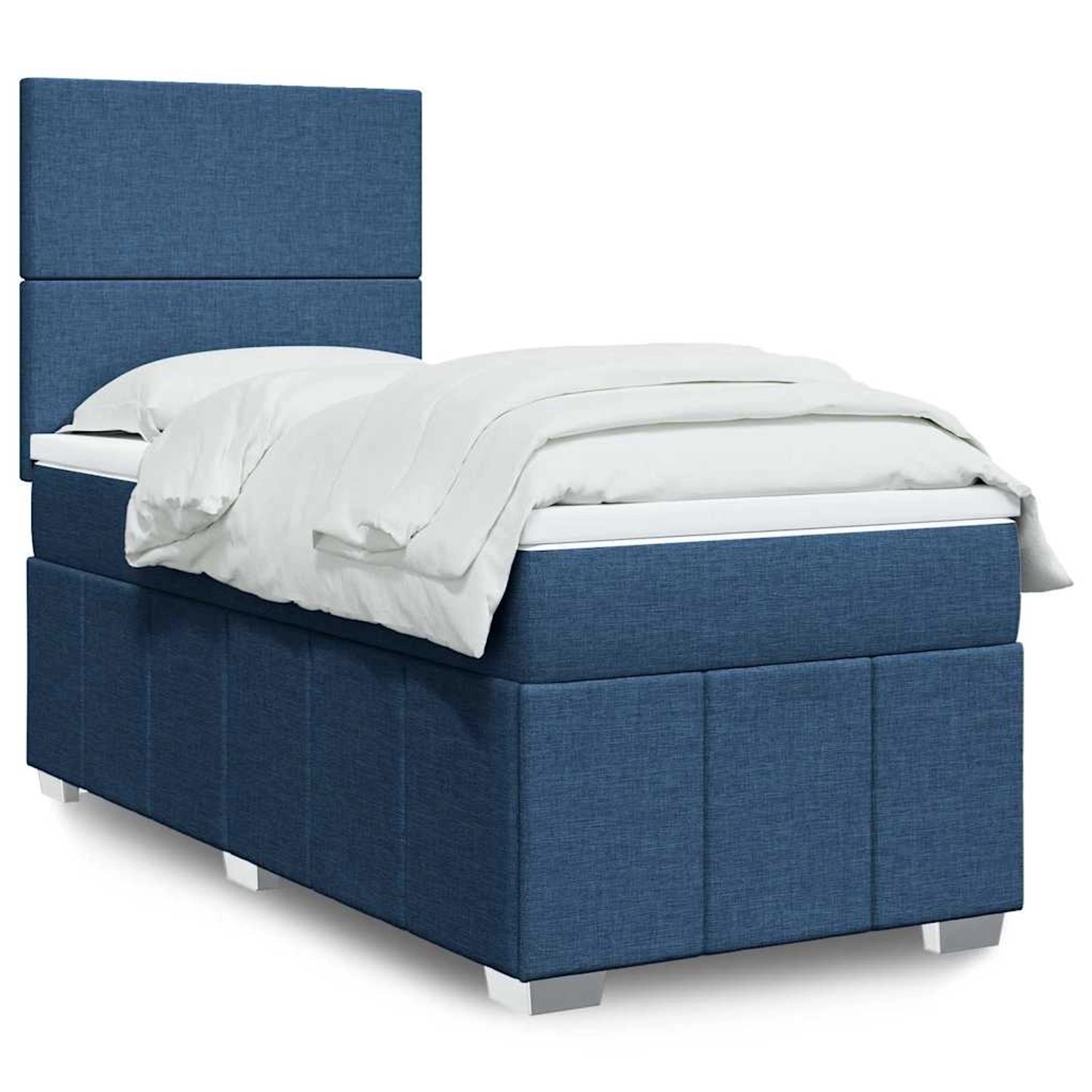 vidaXL Boxspringbett mit Matratze Blau 80x200 cm Stoff 3293794