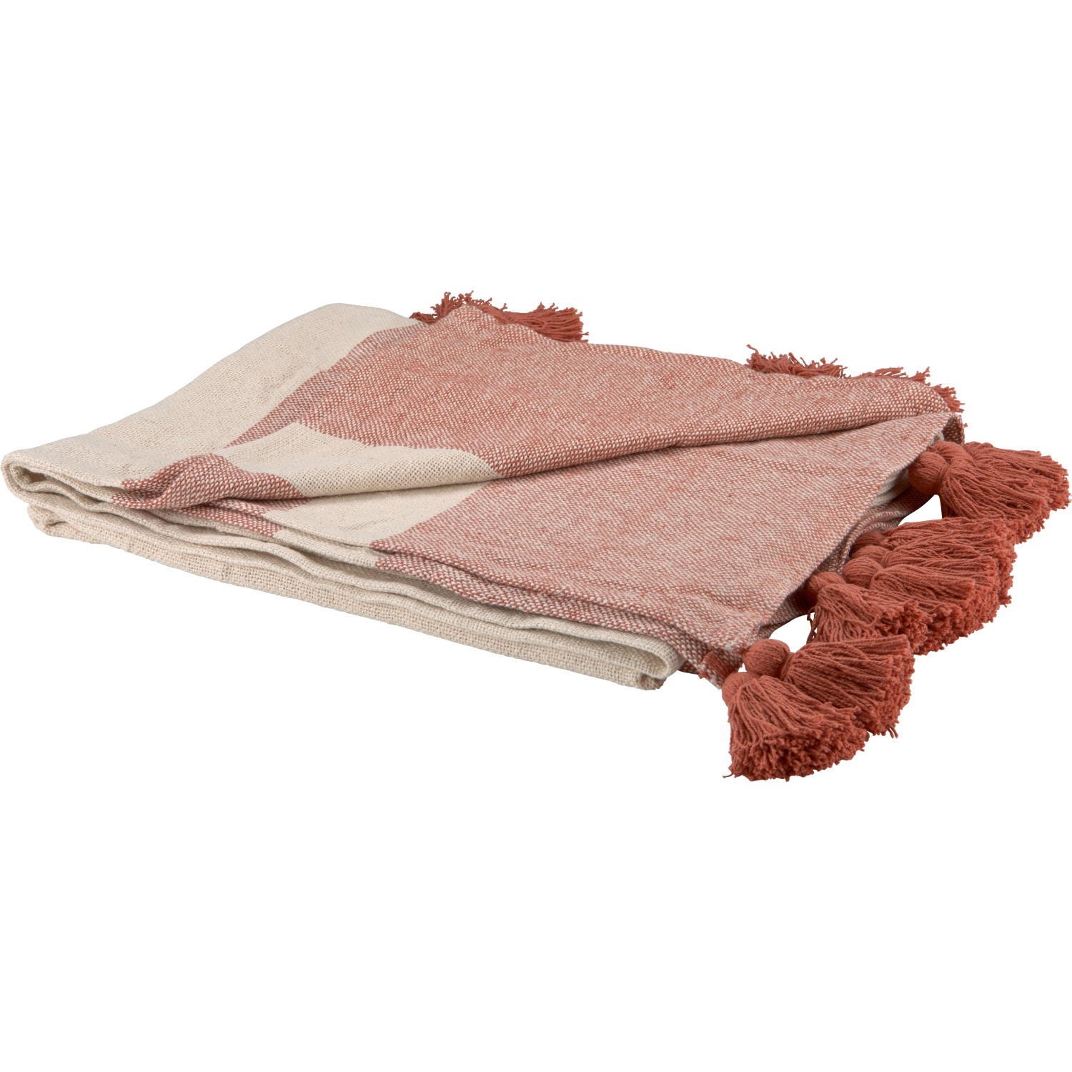 Baumwoll-Decke Ancient Secrets 140 cm x 180 cm Off-Weiß-Terracotta