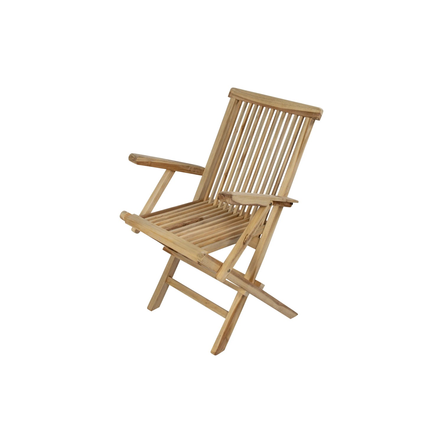 SAM Teak Gartenstuhl MALLORCA, Klappstuhl mit Armlehnen für Balkon & Garten.