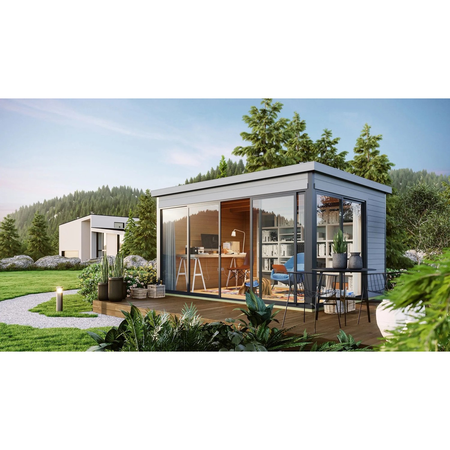 Lasita Gartenhaus Domeo 4 Lichtgrau 418 cm x 321,9 cm