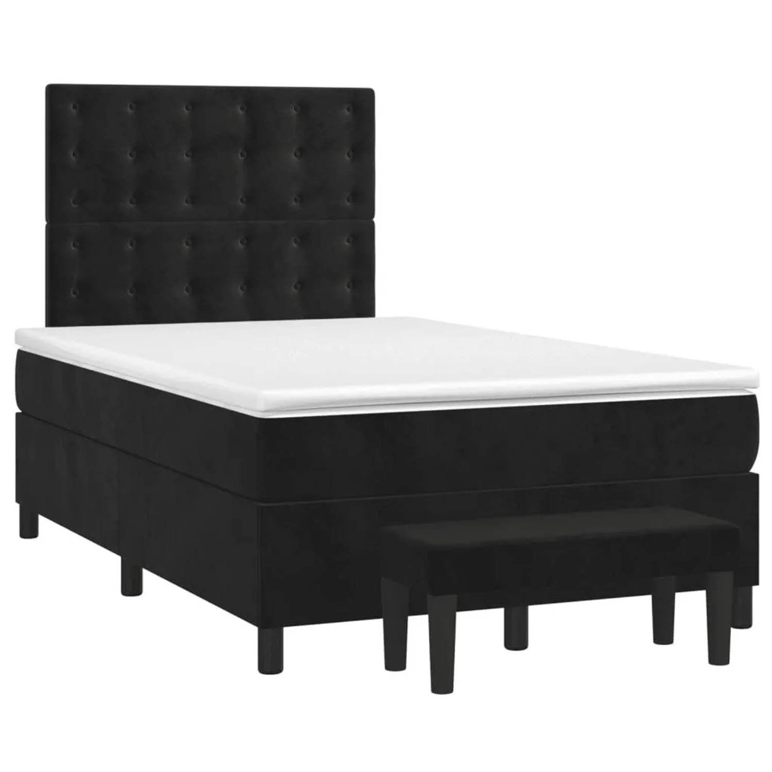 vidaXL Boxspringbett mit Matratze Schwarz 120x200 cm Samt 3138075 günstig online kaufen